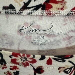 Kim Rogers Red and Black Floral Blouse